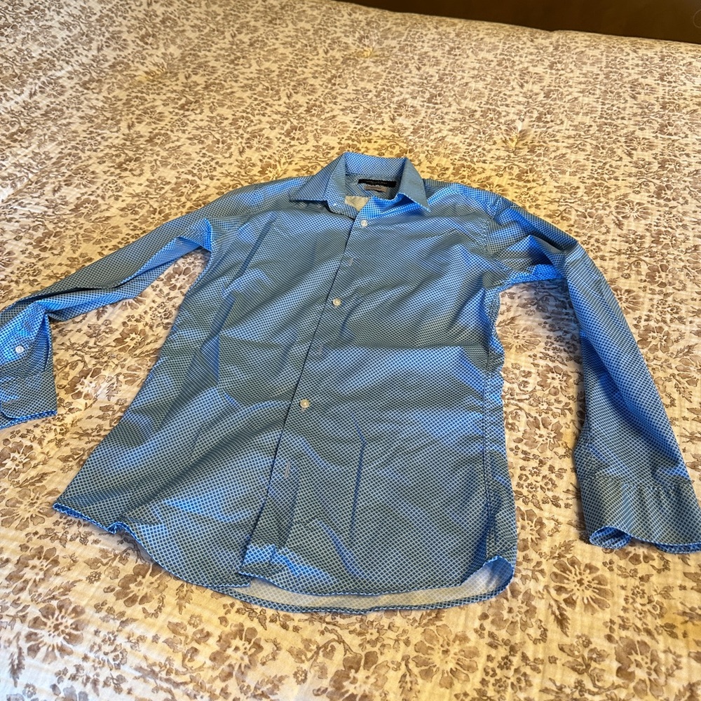 Marc New York Blue Geometric Button Down Shirt